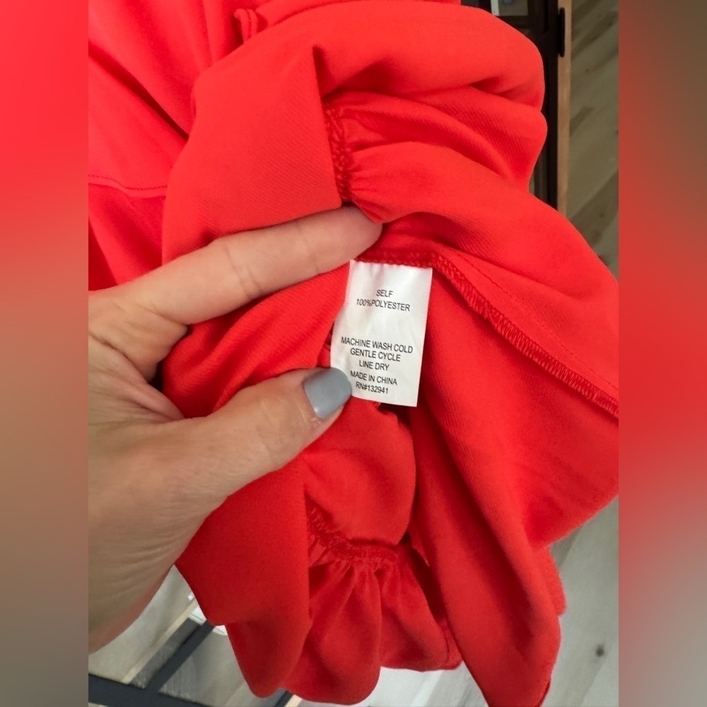 Amanda Uprichard Barreta dress serrano smock splice short sleeve ruffle tiered - Picture 7 of 11